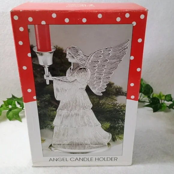 VGUC: Vintage Intern'l Silver Silver-Plated 2 Christmas Angel Candle Holder - Picture 7 of 8